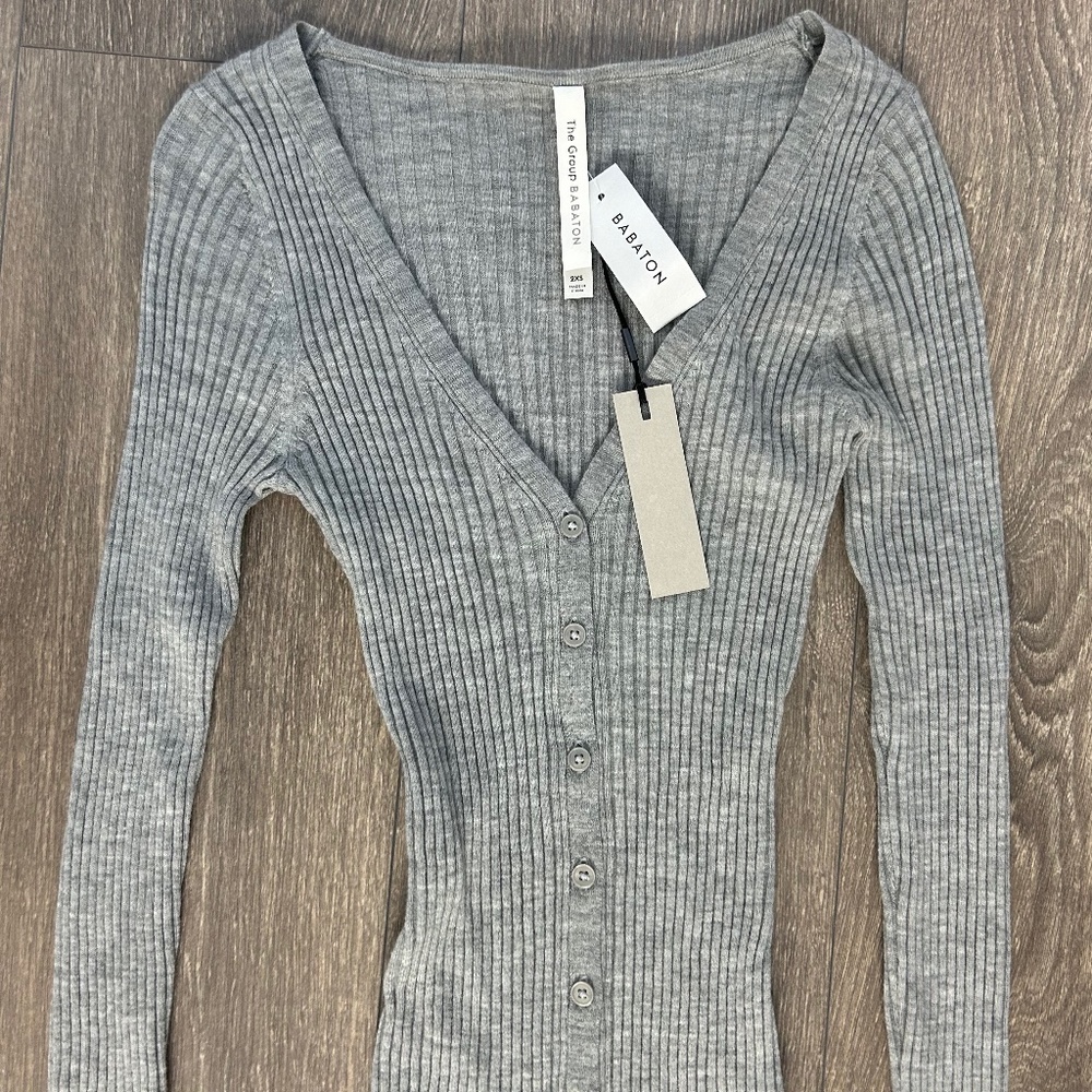 Aritzia The Group By Babaton Avalon Midi Dress Buttons Bodycon Stretch Fitted - Picture 9 of 16